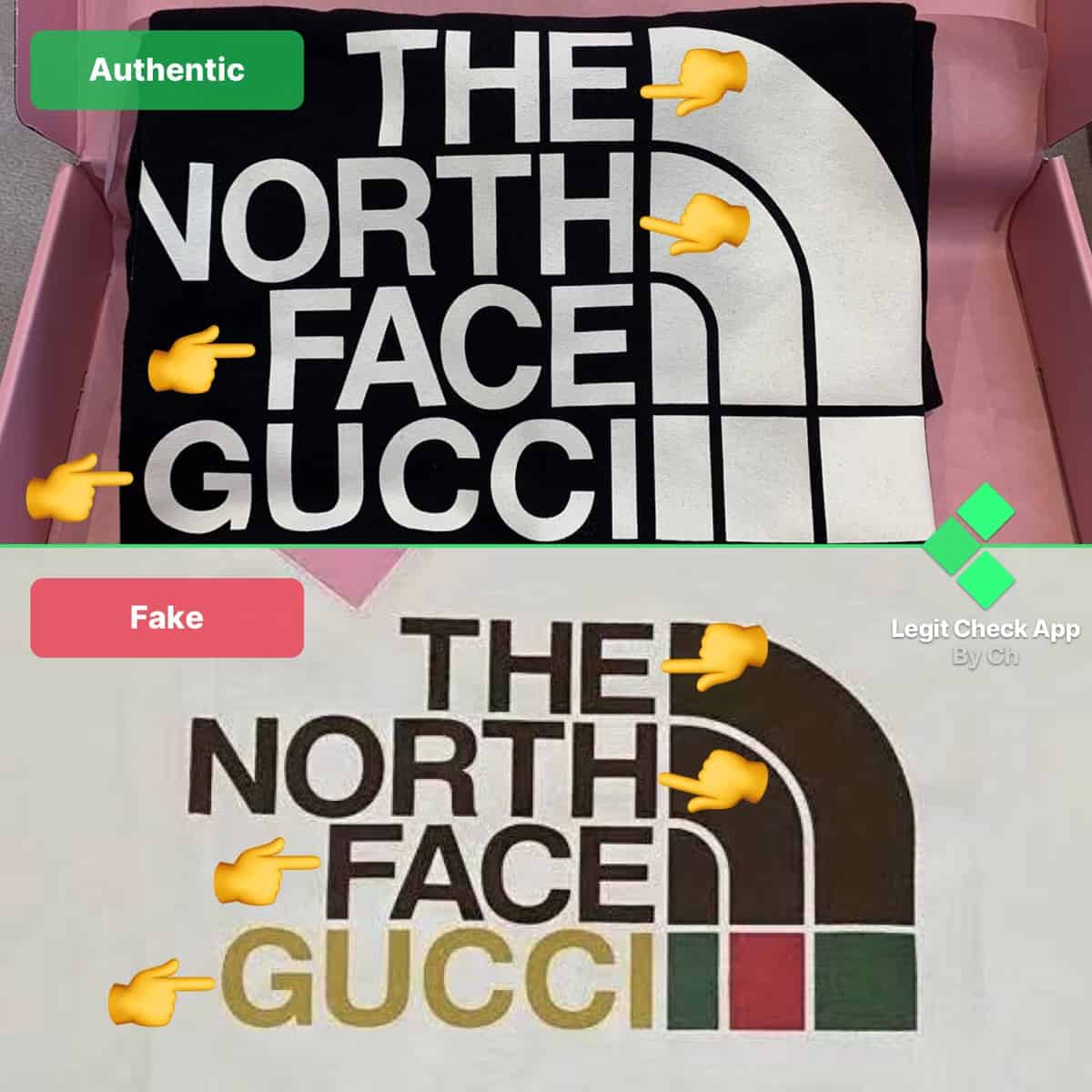 How To Spot Fake Gucci x The North Face T-Shirts