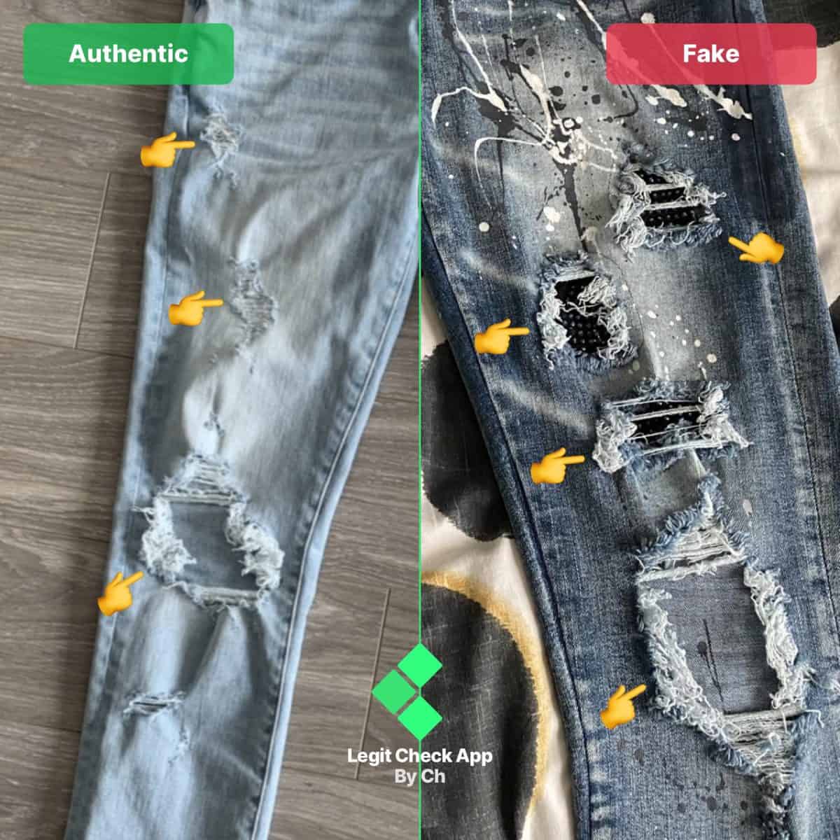 real vs fake amiri jeans