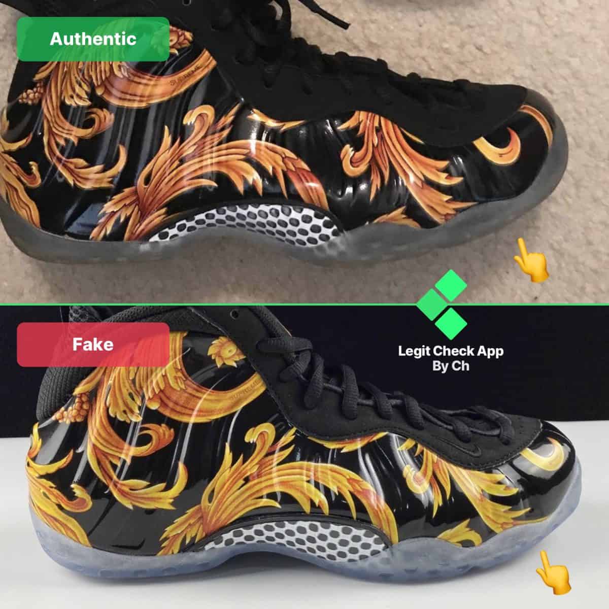 how to spot fake supreme air foamposite