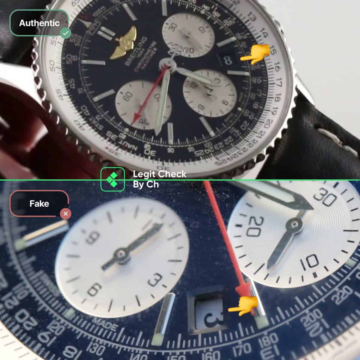 how to see if my breitling navitimer watch is fake