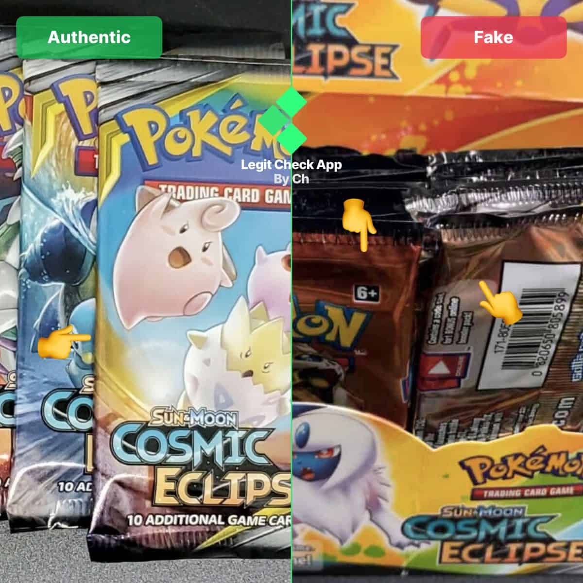 authentic vs replica pokemon tcg
