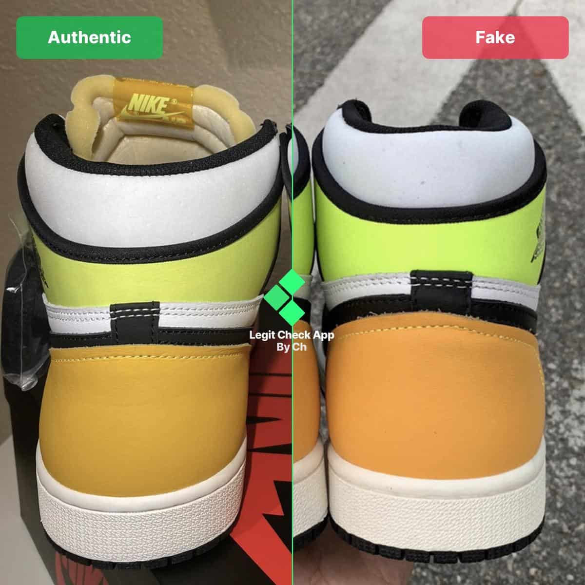 Air Jordan 1 Volt Gold Fake Vs Real Guide Authenticity Check Legit Check By Ch