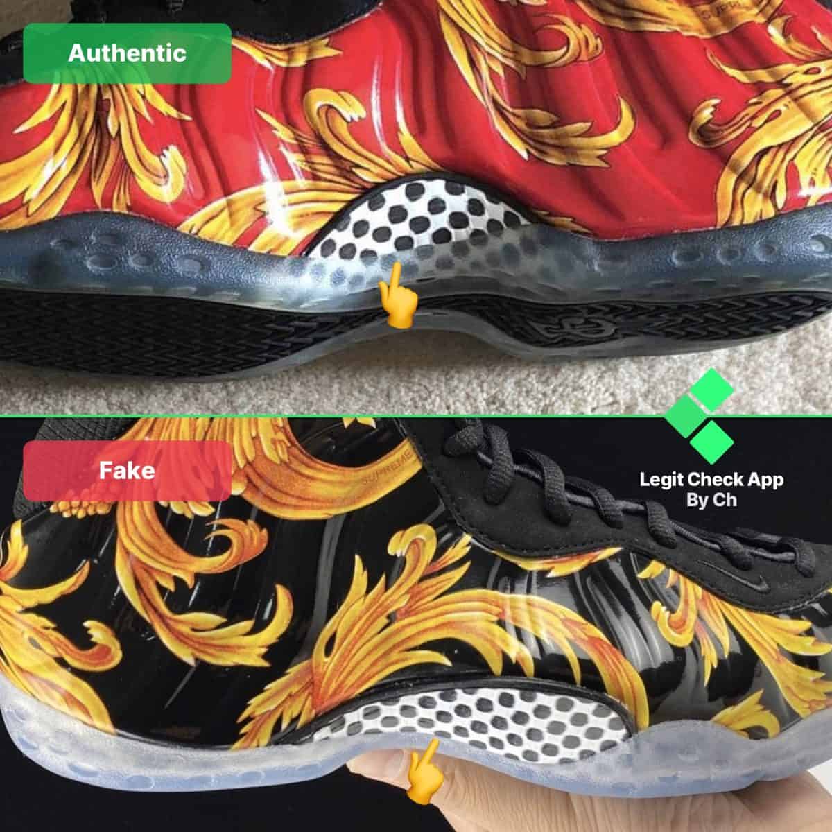 how to tell fake foamposites