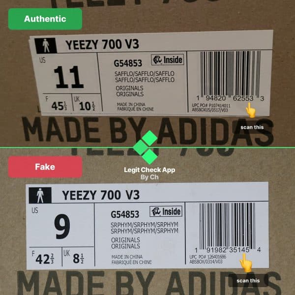 Yeezy 700 V3 Safflower Real Vs Fake Guide (Yellow)