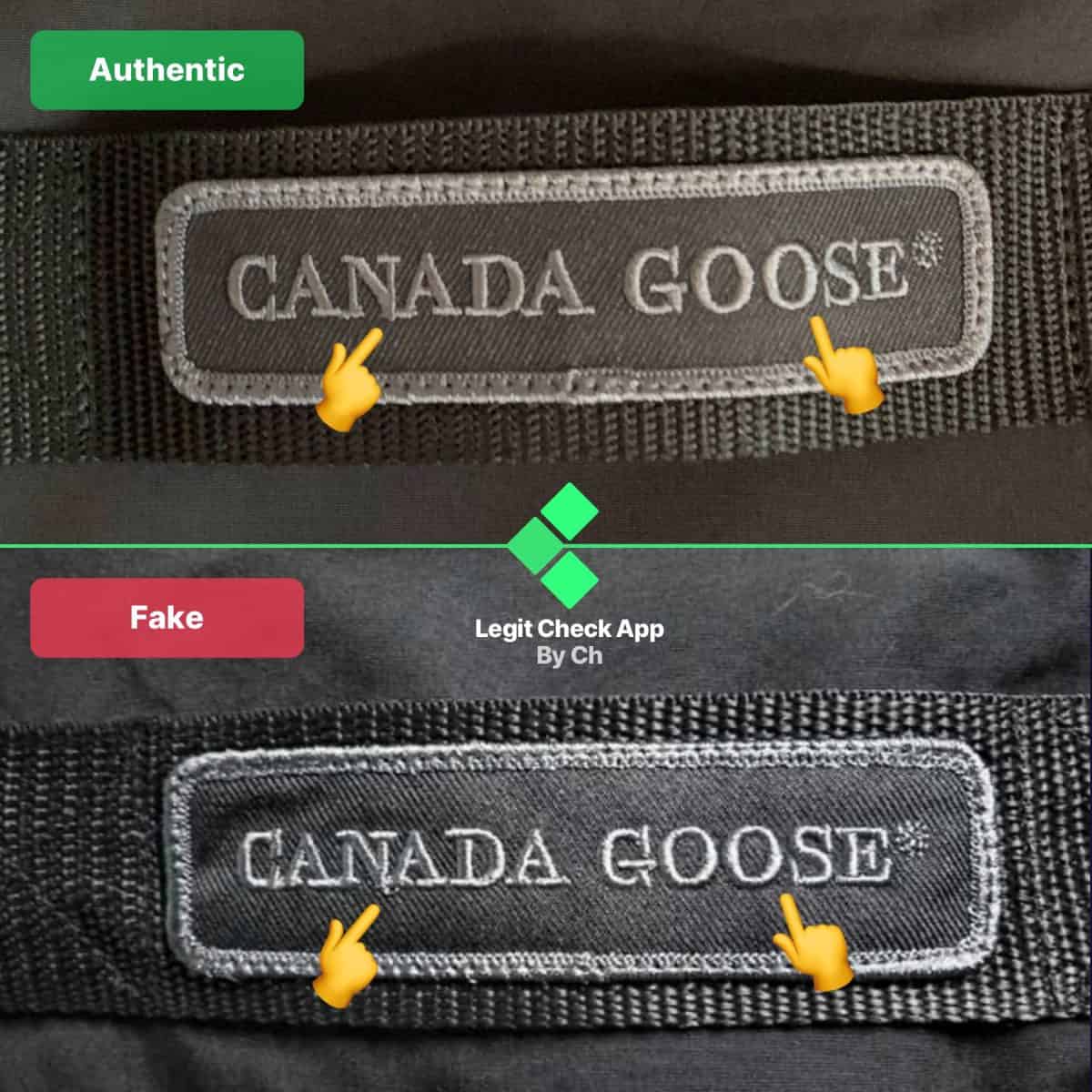 fake vs real canada goose black label