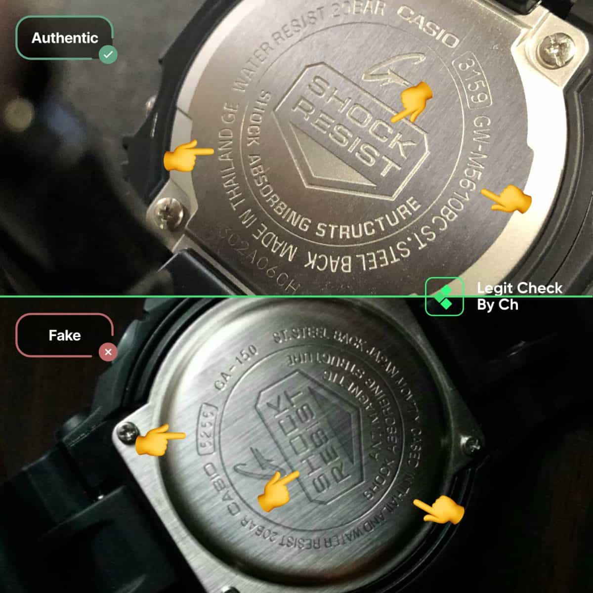 how to see fake casio g-shock