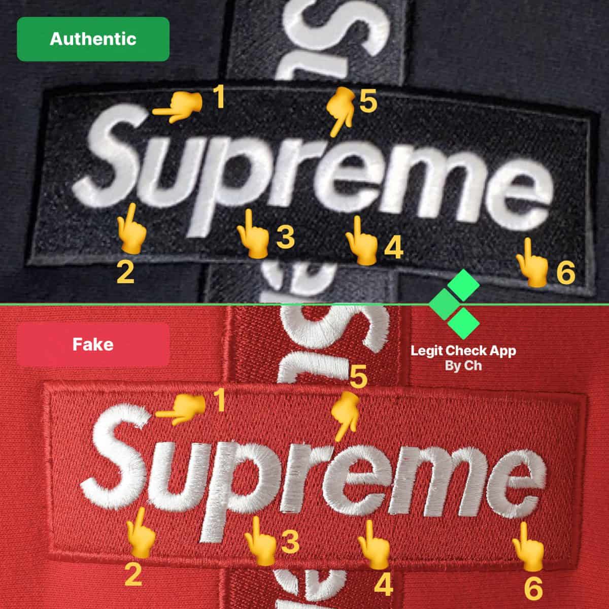 how to spot fake supreme cross box logo