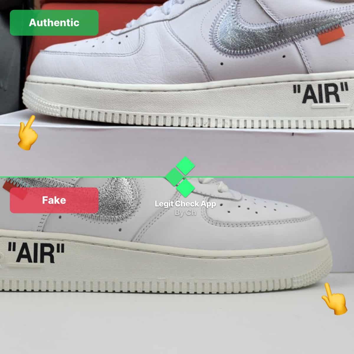 complexcon exclusive ow air force 1 real vs fake