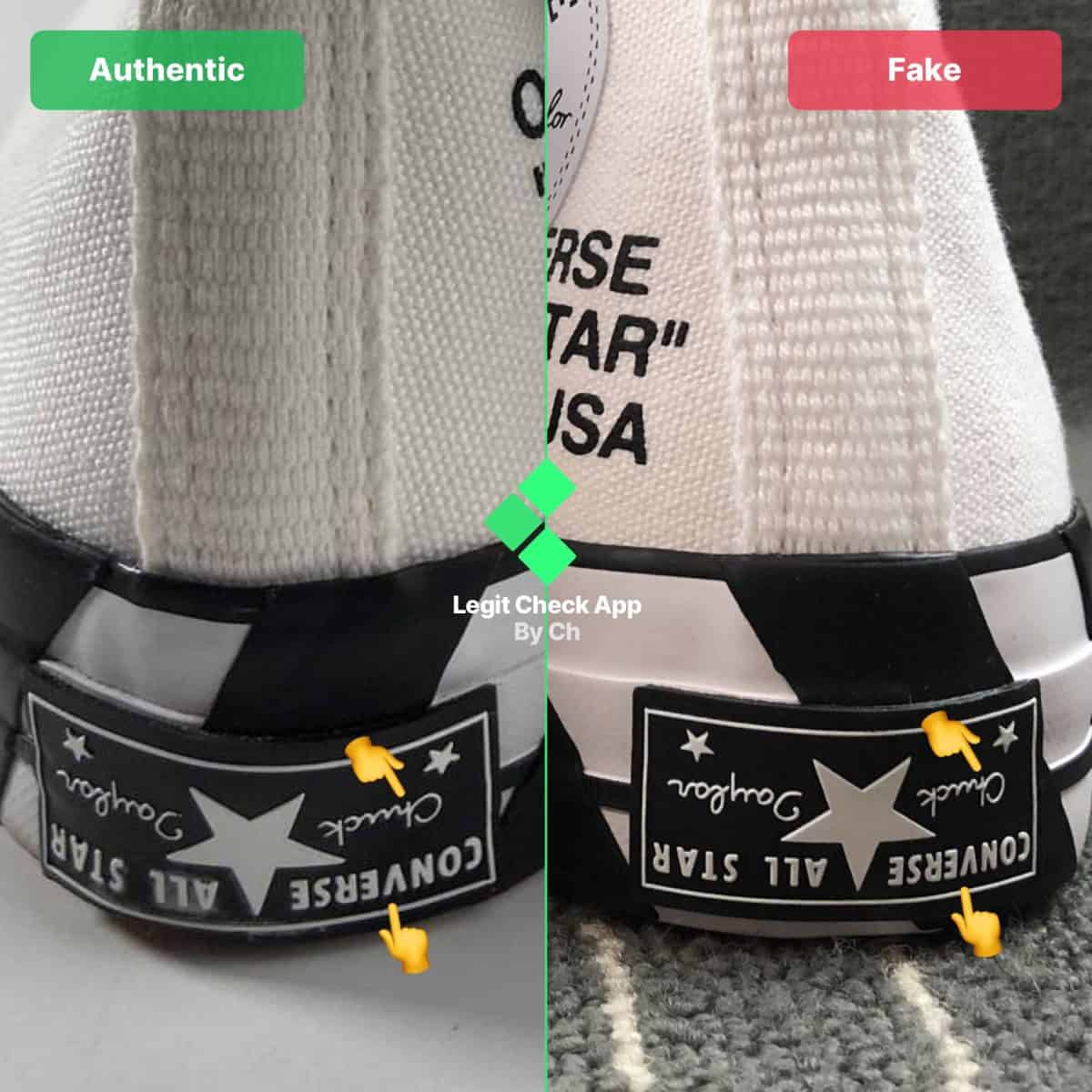 how to spot real vs fake off-white converse 2.0