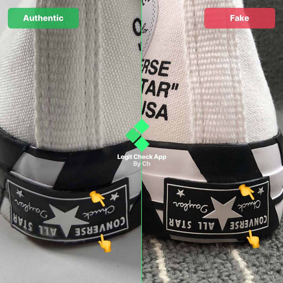 Ord Sprællemand Holde Off-White Converse 2.0 Fake Vs Real Guide (How To Spot Fake OW Converse  163826C) - Legit Check By Ch