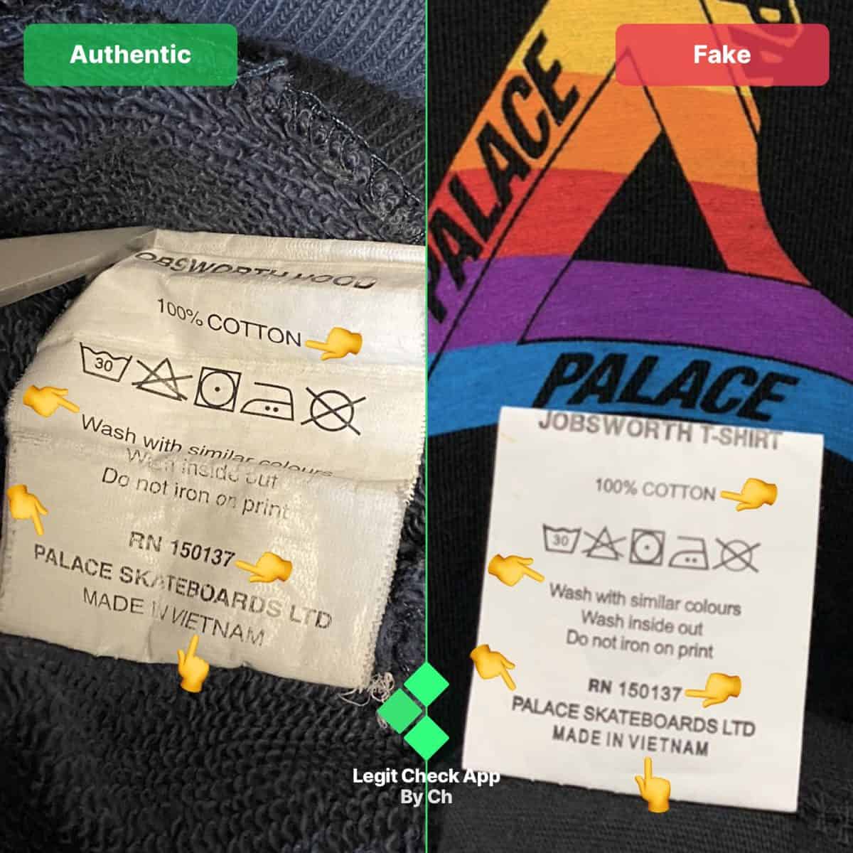 real vs fake palace hoodie