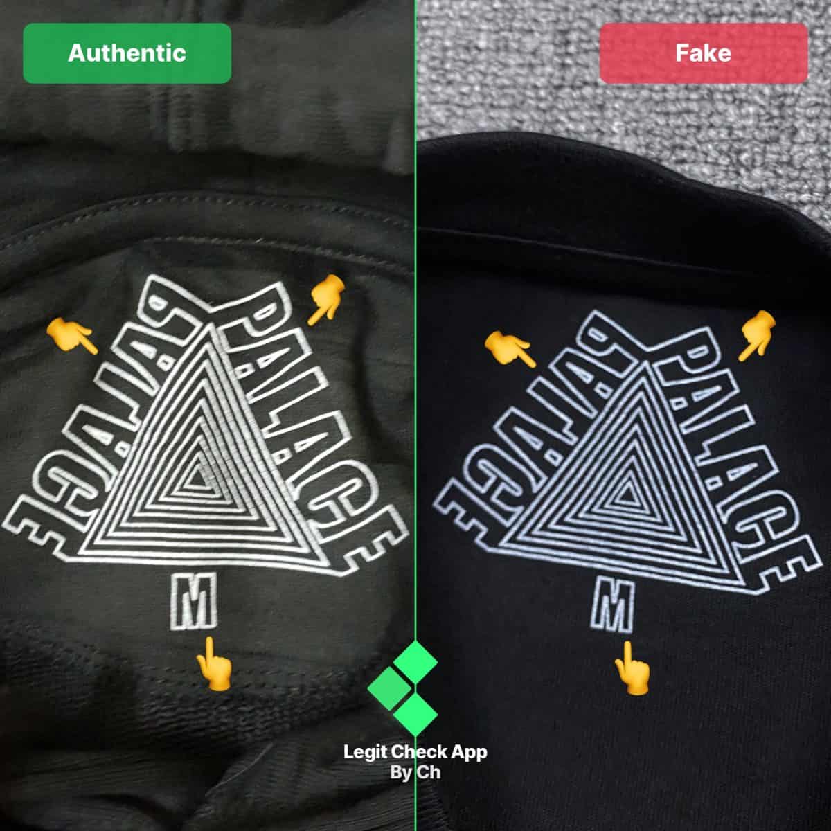 fake vs real palace hoodie