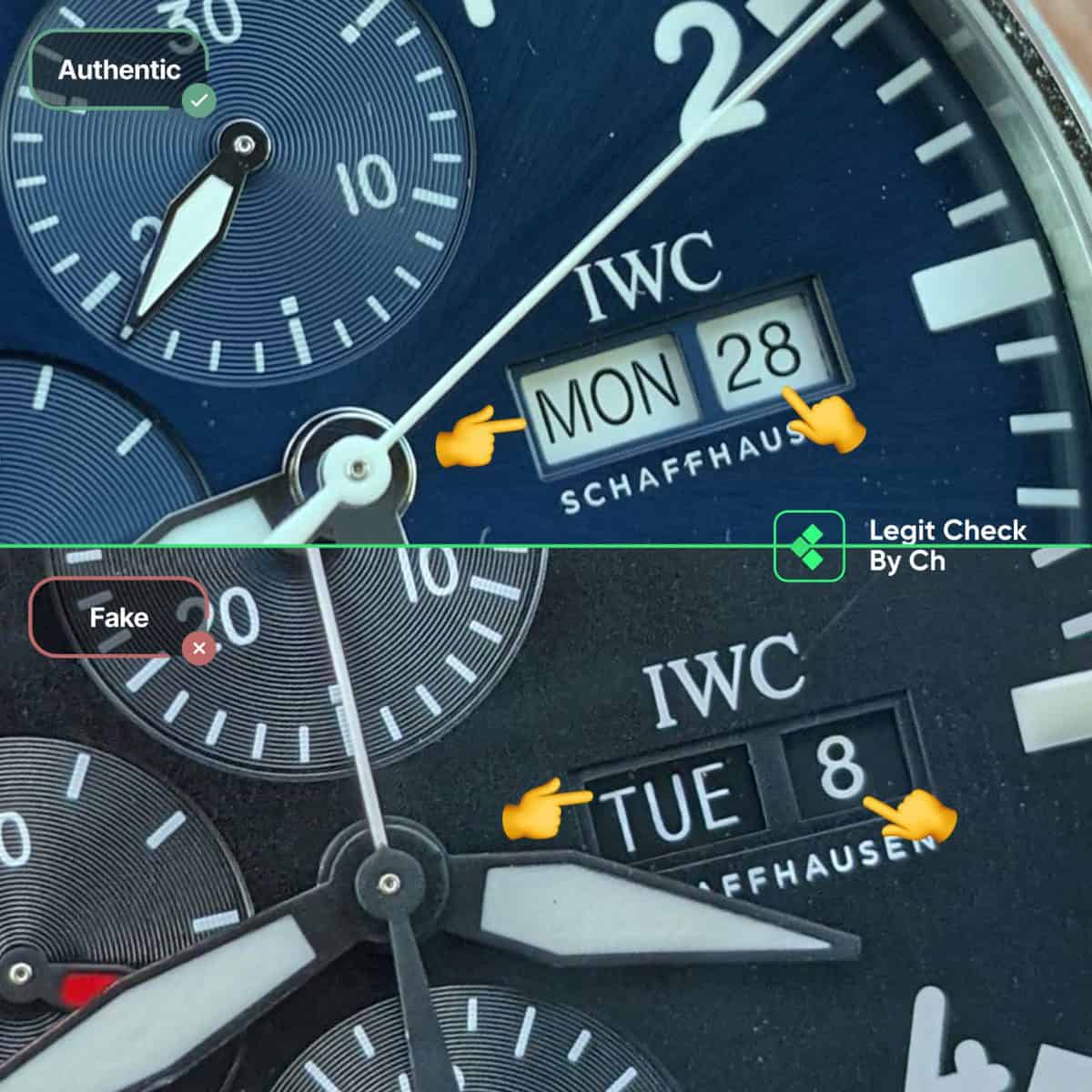 spot fake iwc portuguese