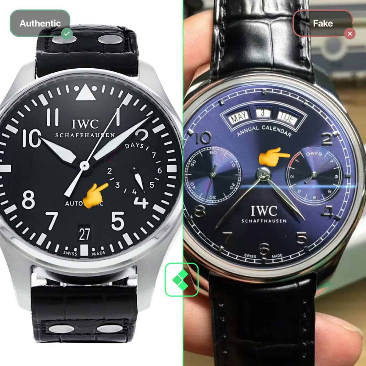 spot fake iwc portuguese