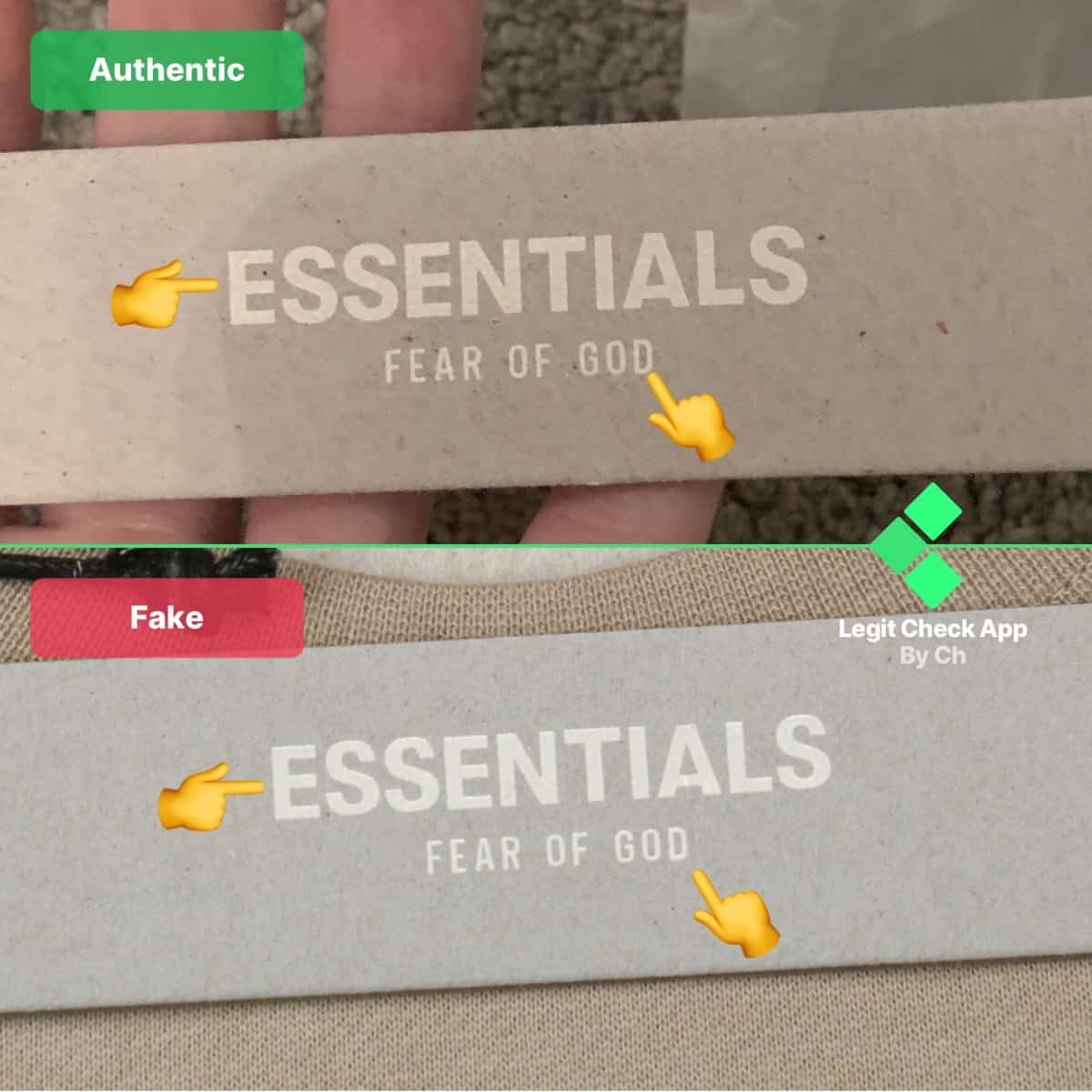 real vs fake fear of god essentials