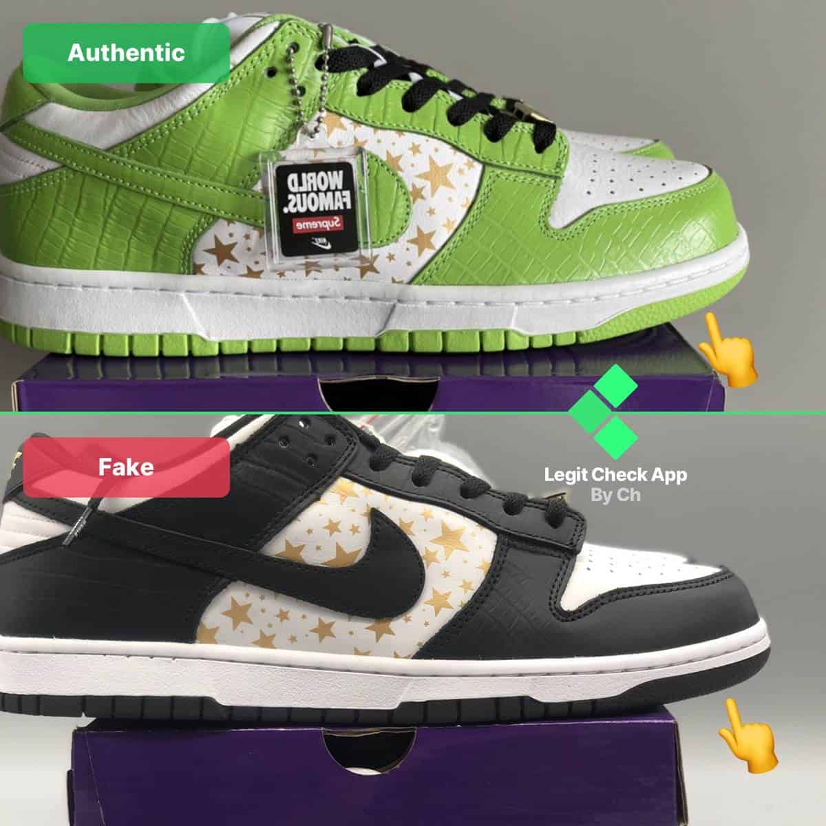 How To Tell If Dunks Are Fake: Supreme Stars (2024)
