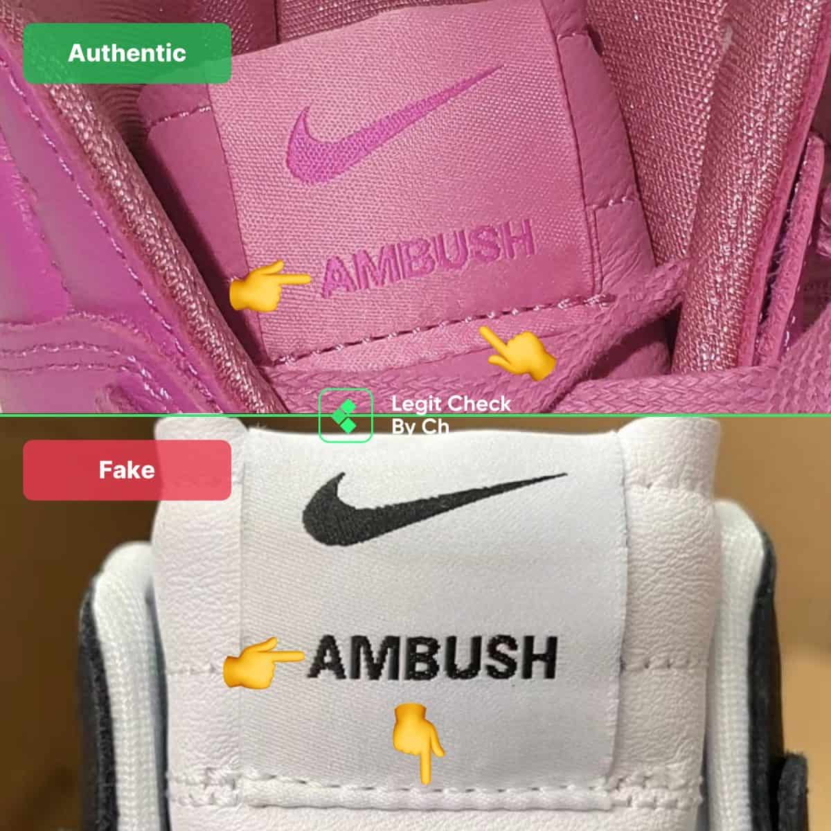 fake vs real ambush dunks