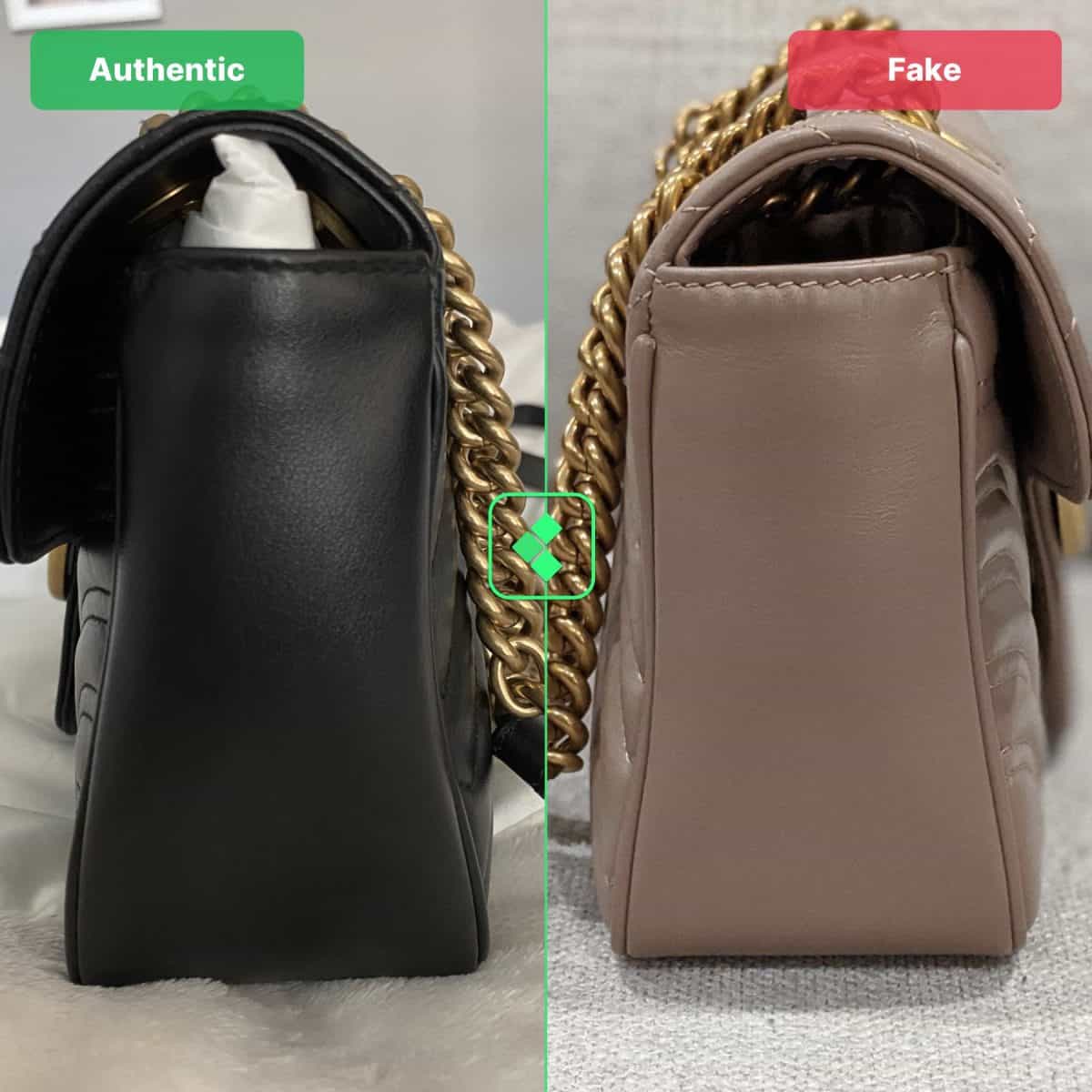 authentic vs fake gucci gg bag