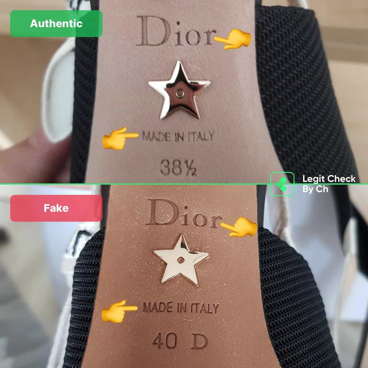 Dior Dway sandels 🔎 One is FAKE 🫠#realvsfake #authenticating