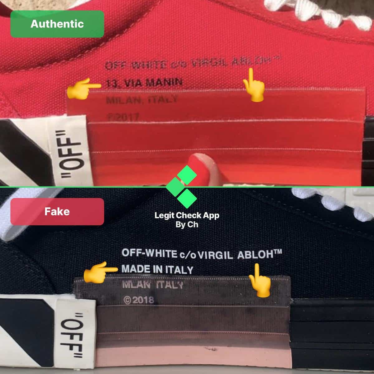 How To Spot Fake Off-White Vulcanized Low Sneakers - Real Vs Fake 