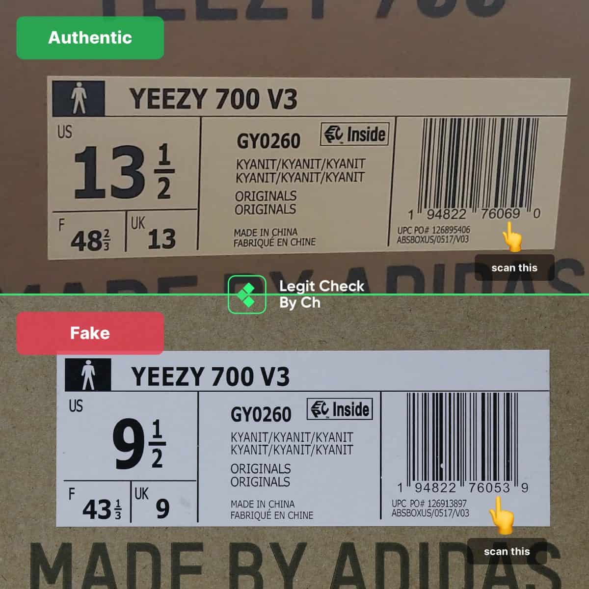 how to authenticate yeezy kyanite