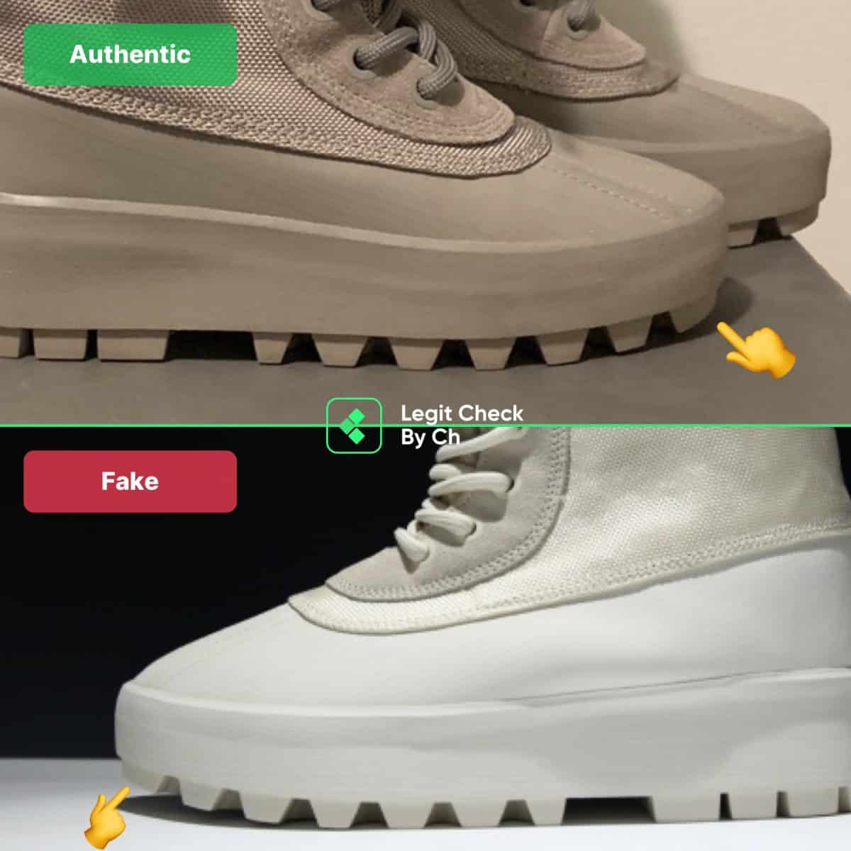 fake vs real yeezy 950 boots
