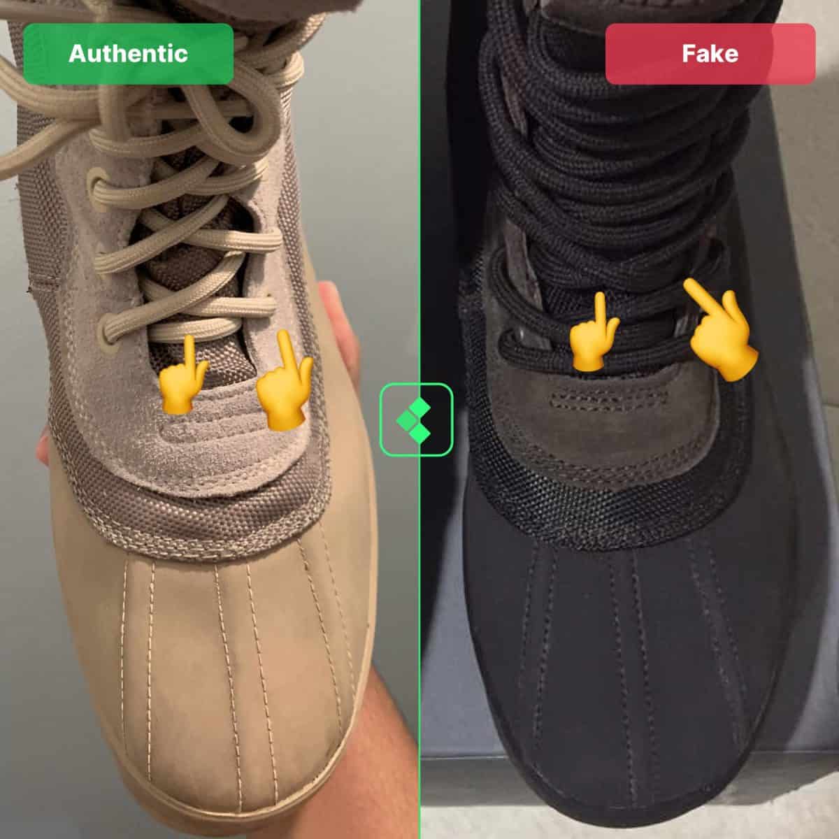 yeezy 950 boots real vs fake