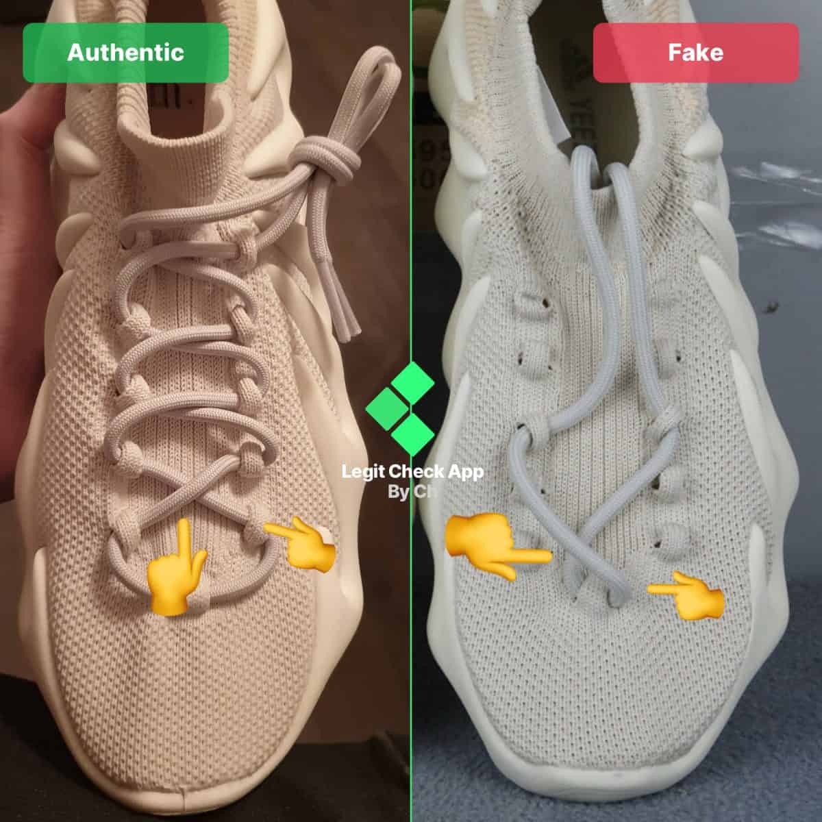 real vs fake yeezy 450 laces