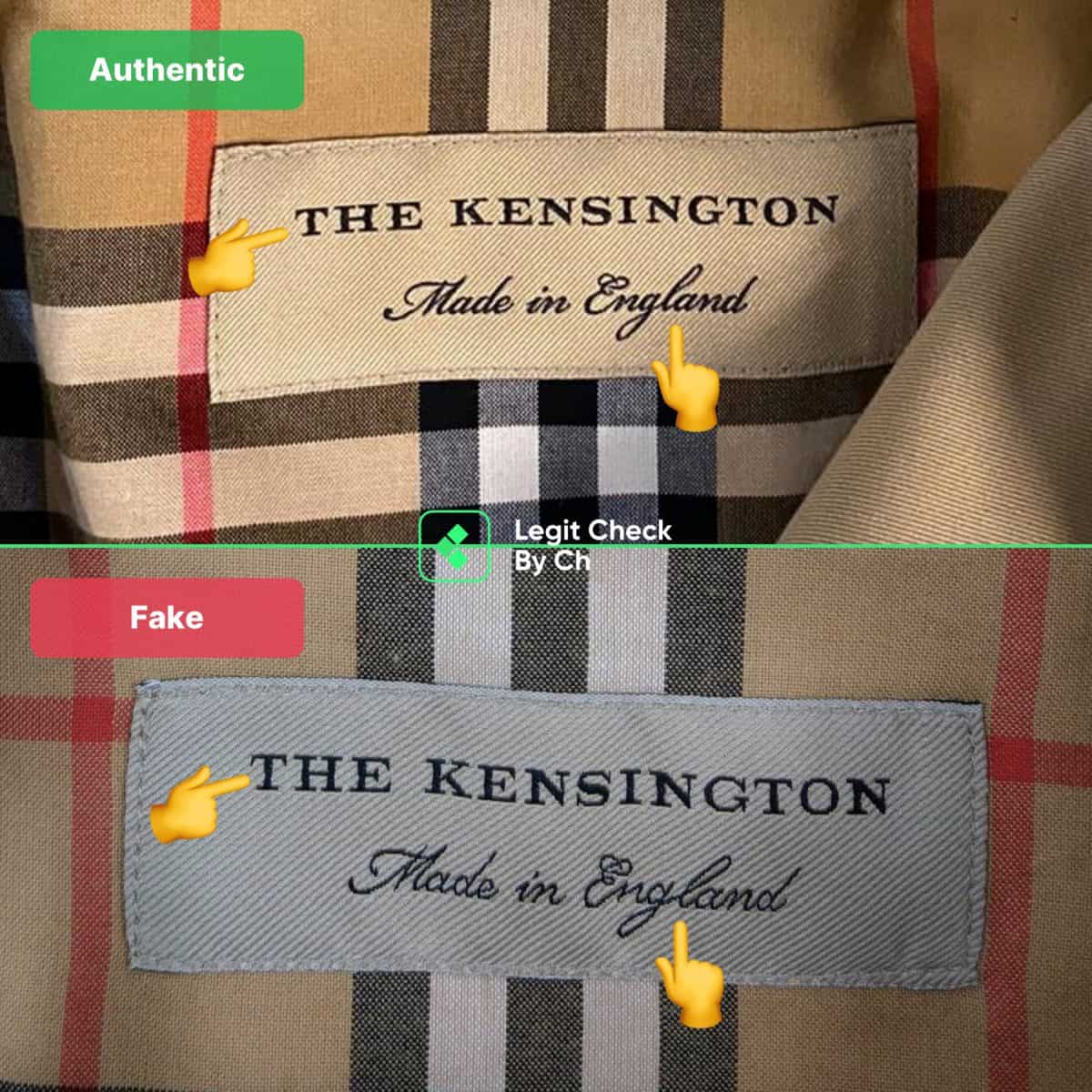 fake vs authentic burberry coat
