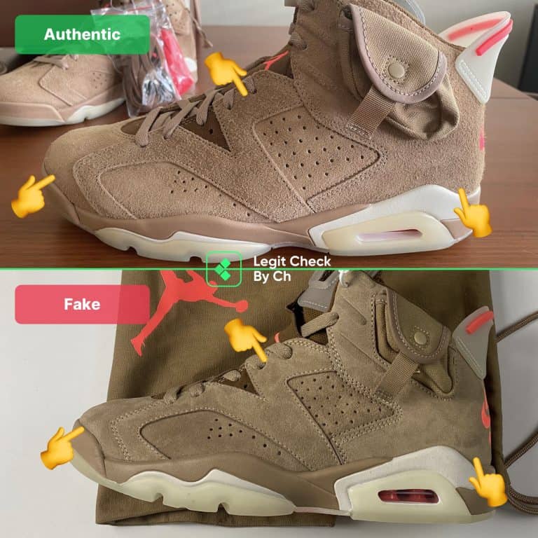 Jordan 6 Travis Scott British Khaki: Real Vs Fake (2024)