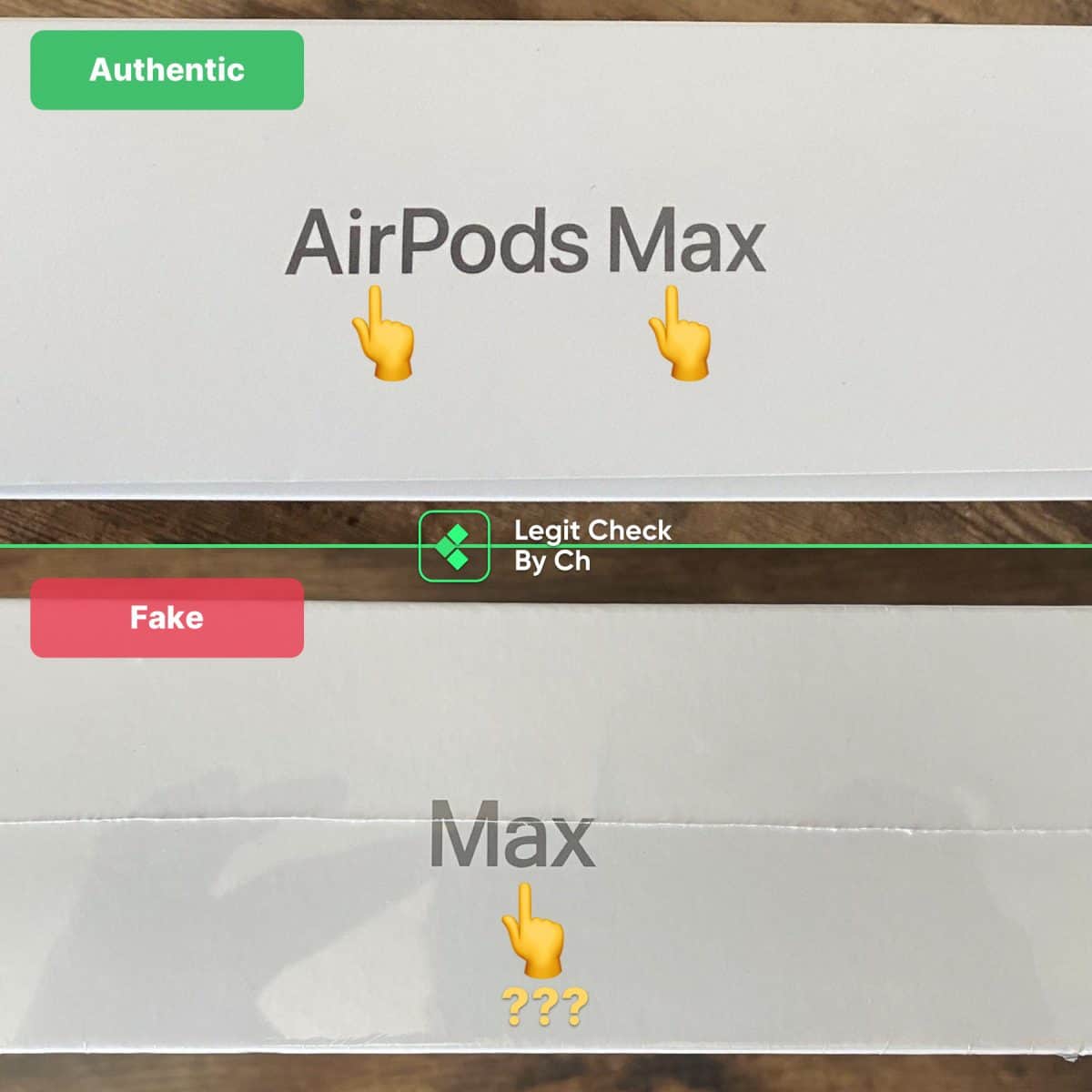authentic vs fake airpods max