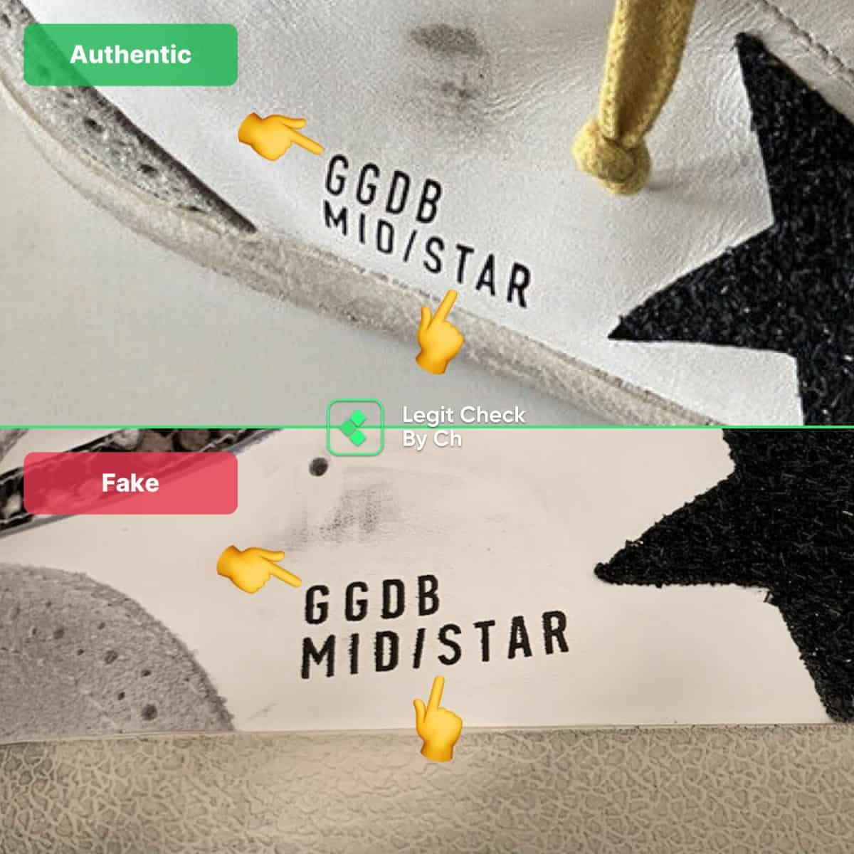 real vs fake golden goose mid star