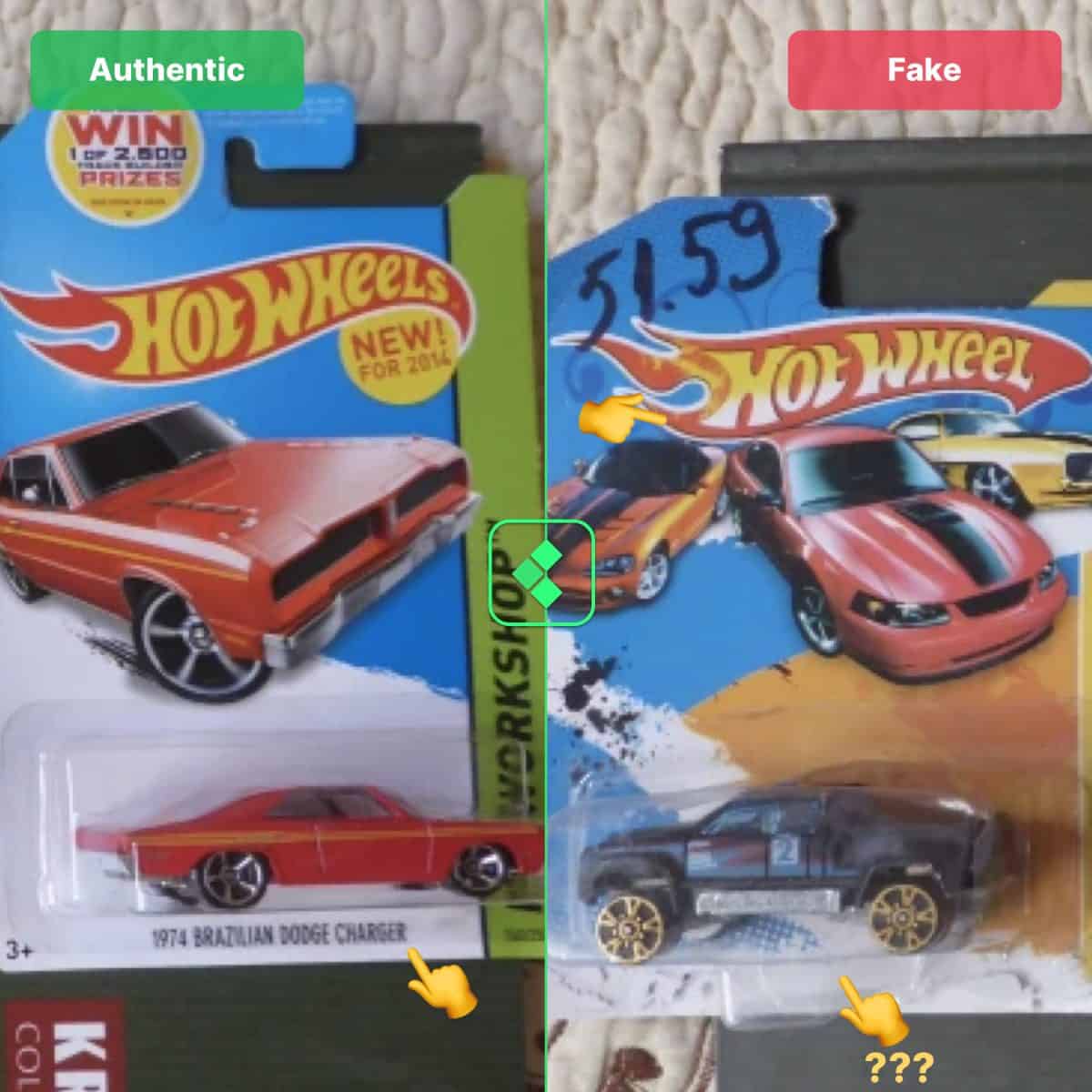 hot wheels toy fake vs real