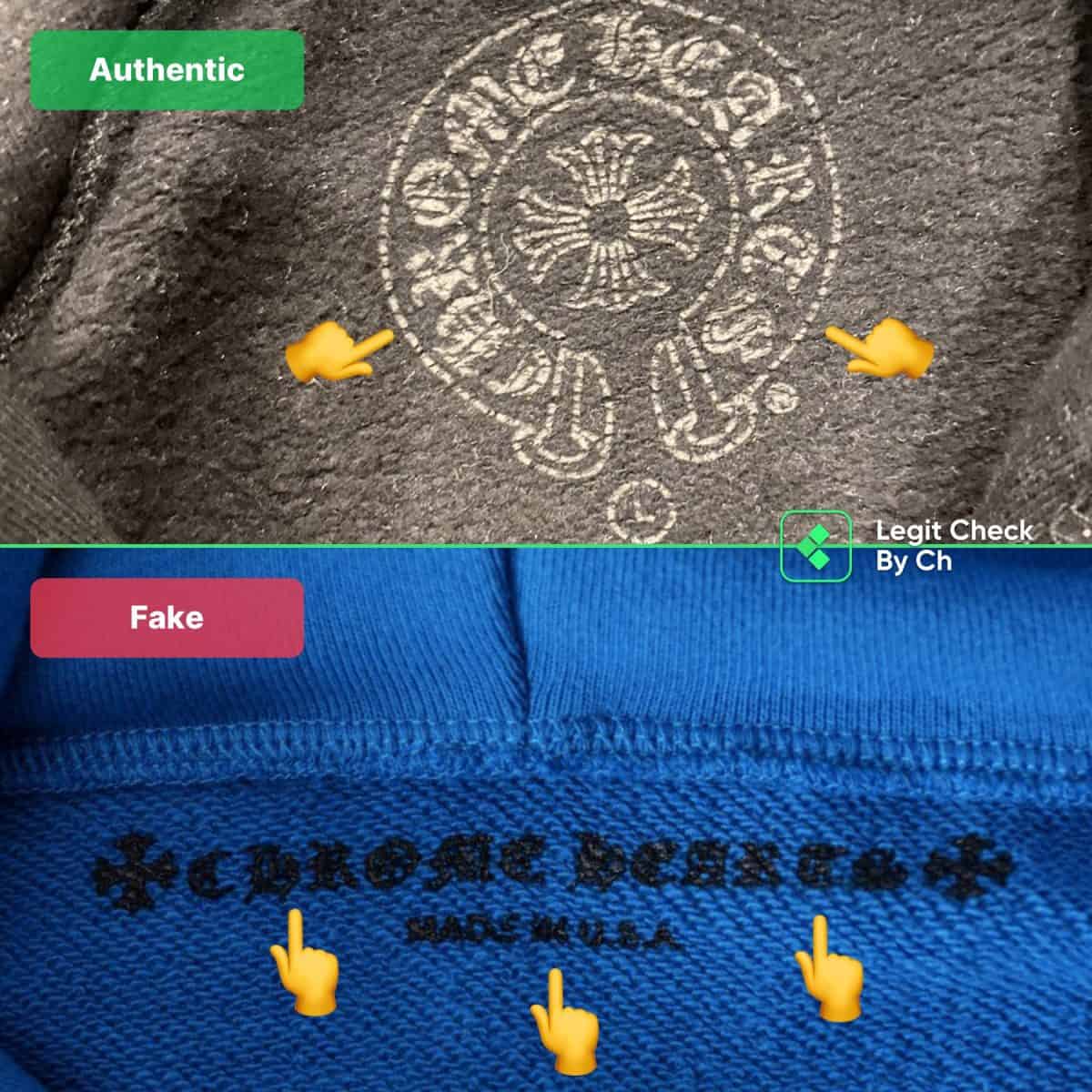 how to spot fake chrome hearts hoodies