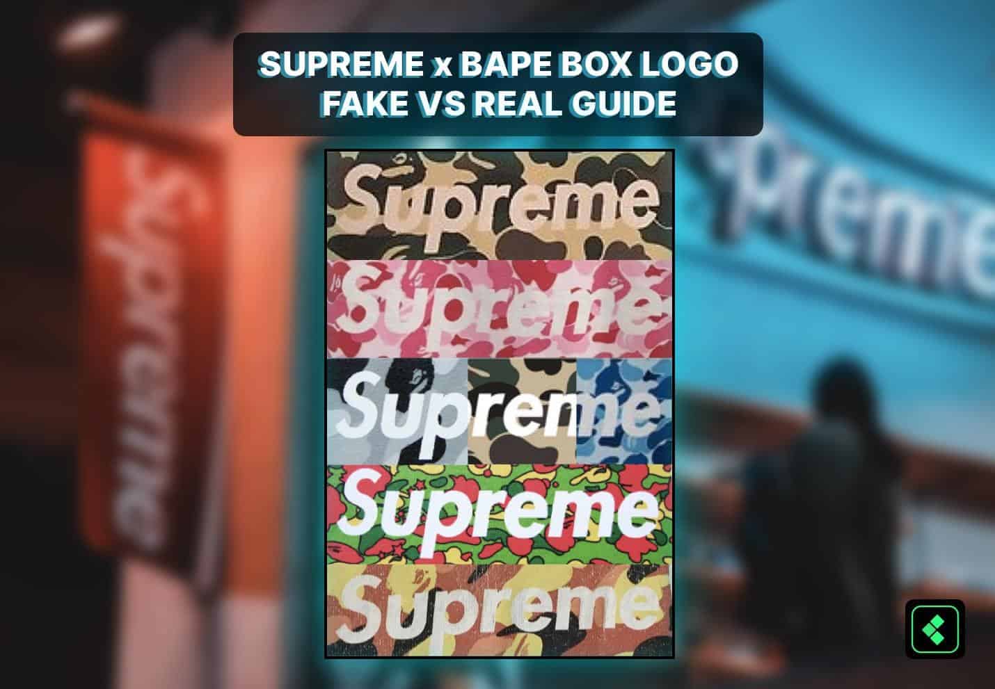 Zwijgend room Vlak How To Spot Fake Supreme x Bape Box Logo - Legit Check By Ch