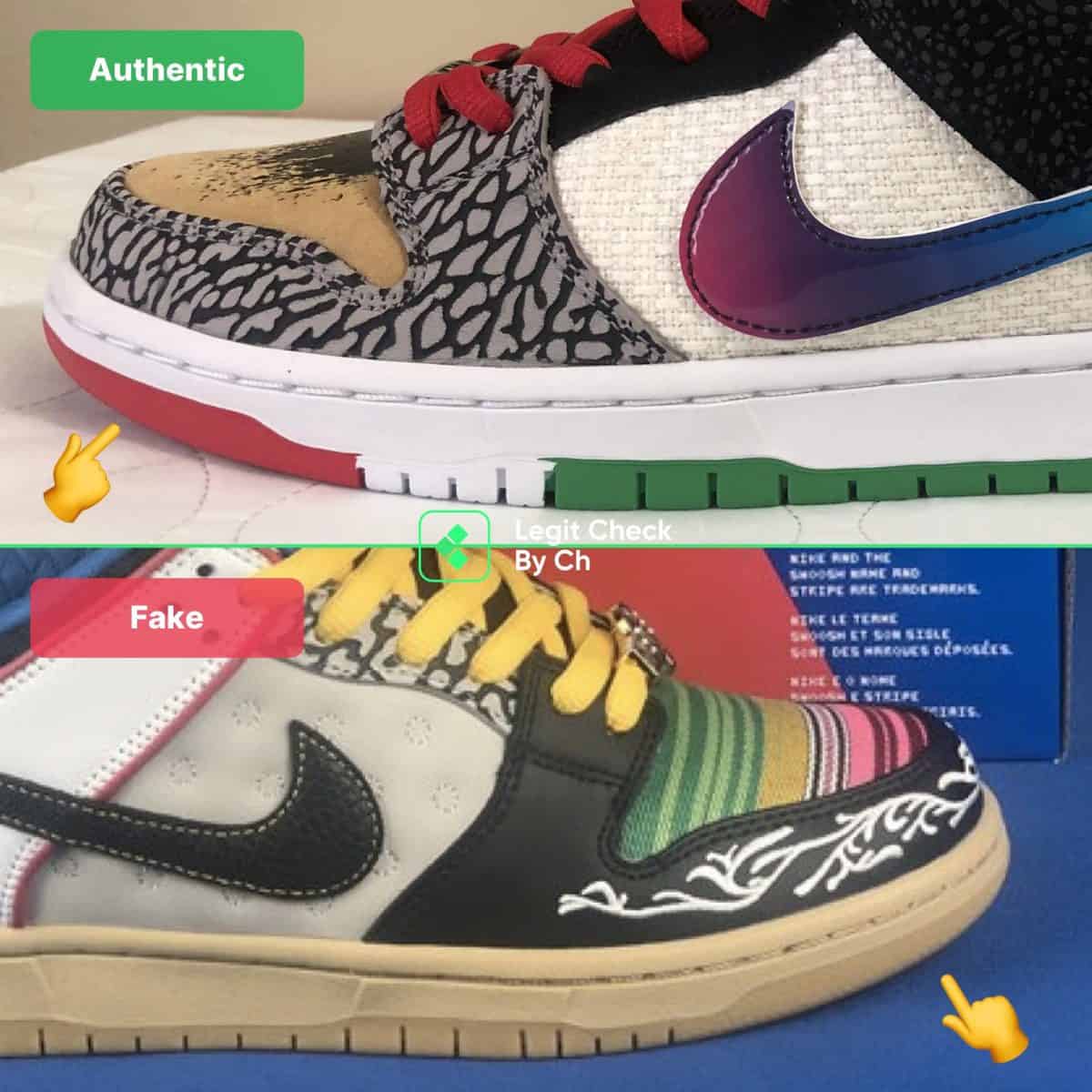  Nike  SB  Dunk Low What The Paul Fake  Vs  Real P Rod Dunks 