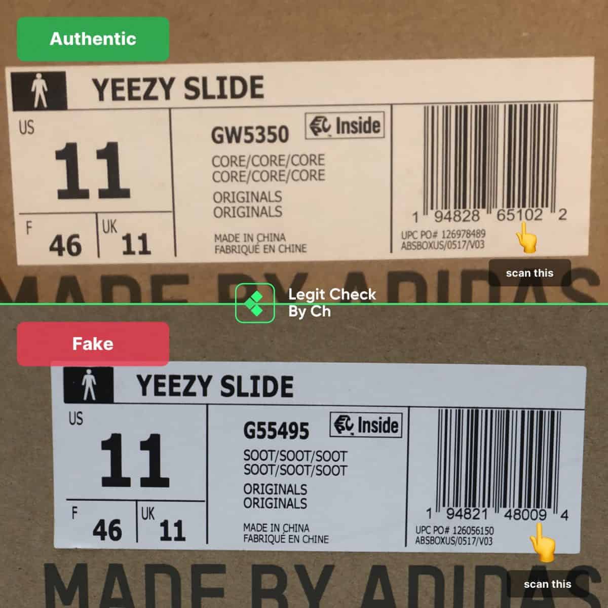 are my yeezy slides fake