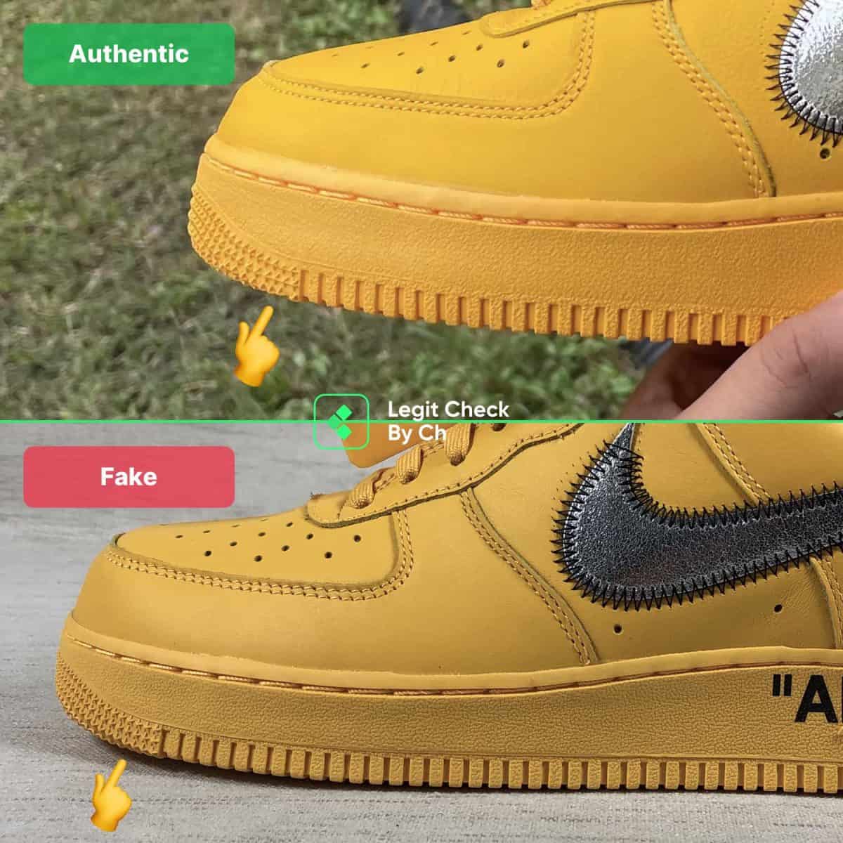 how to tell fake off-white air force 1 yellow