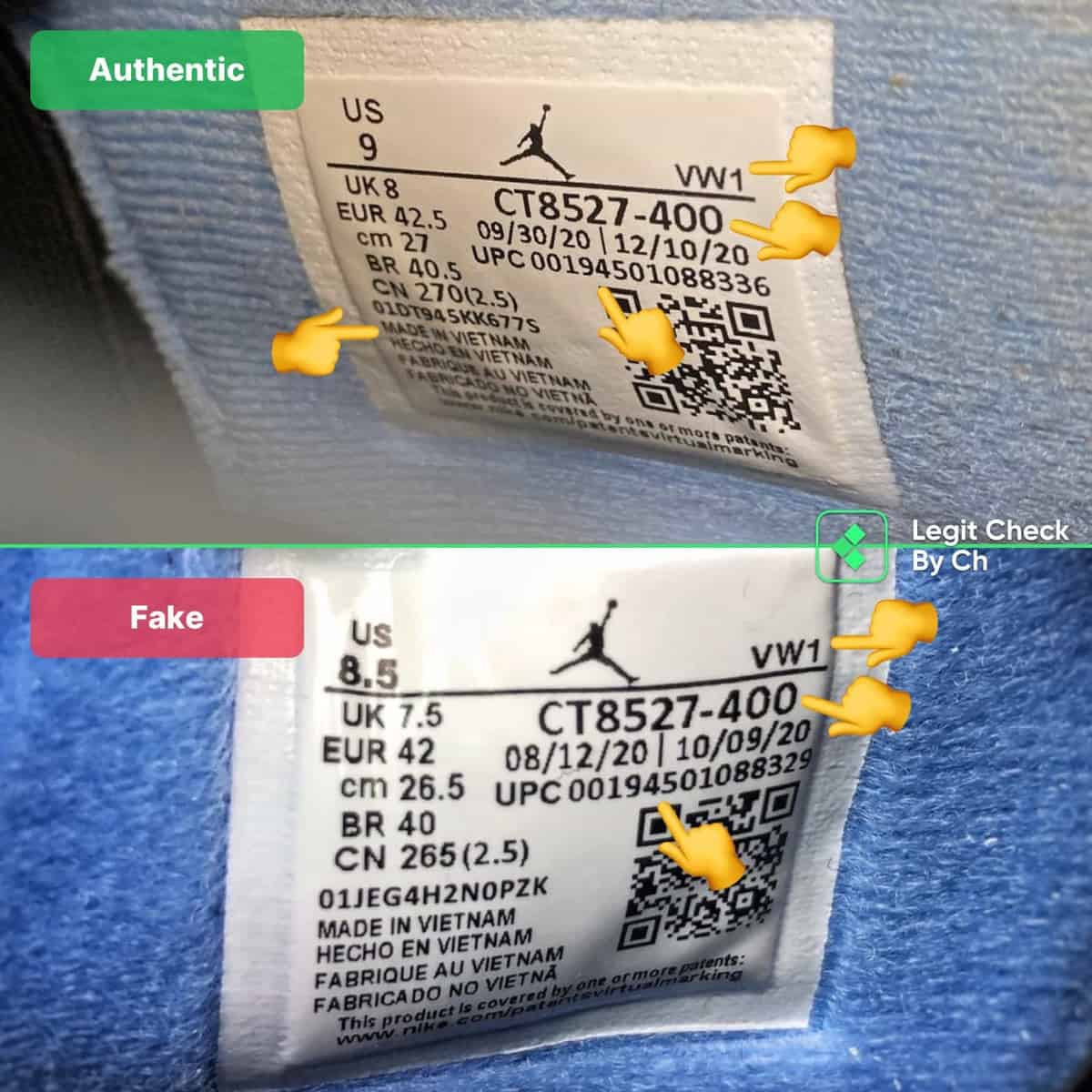 how to tell if jordan 4 unc are fake
