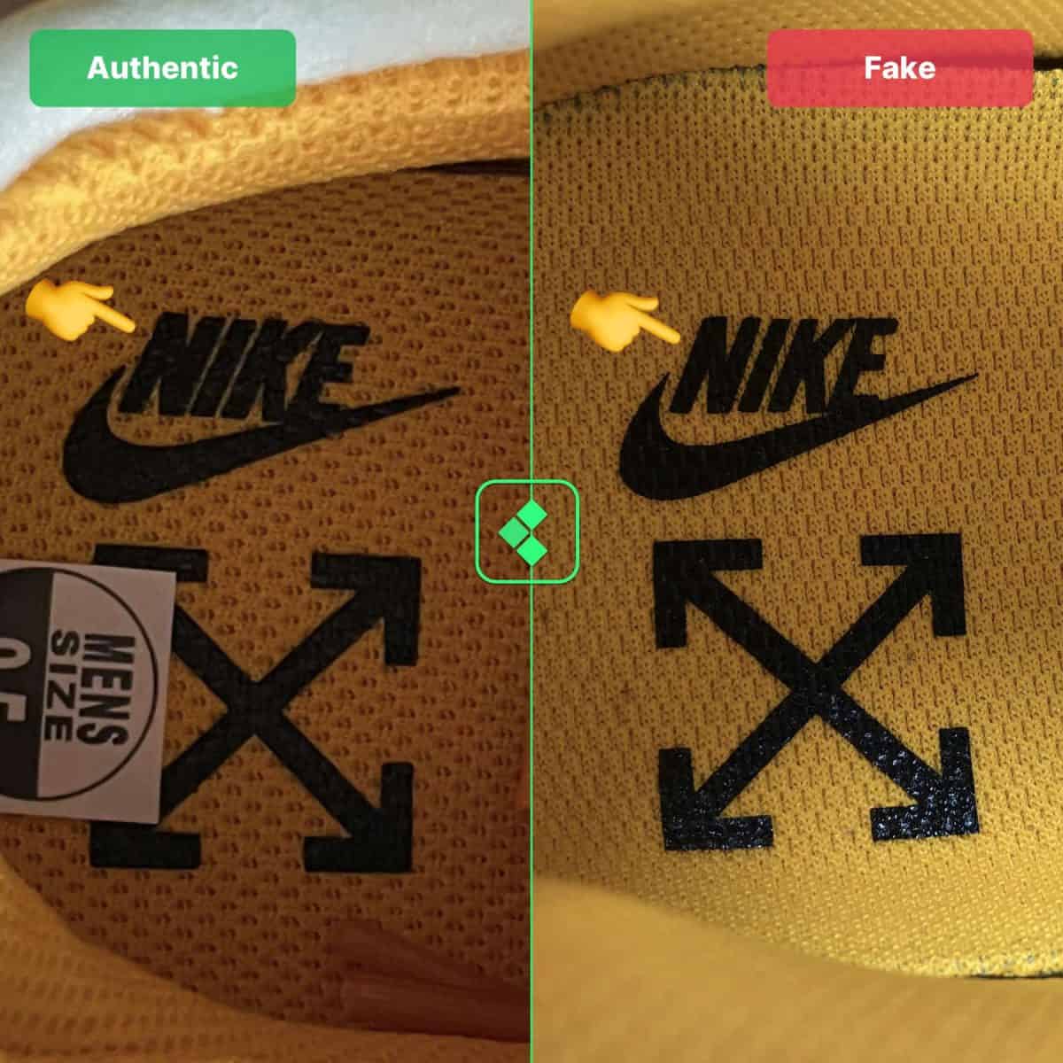 how to spot real vs fake off-white air force 1 yellow