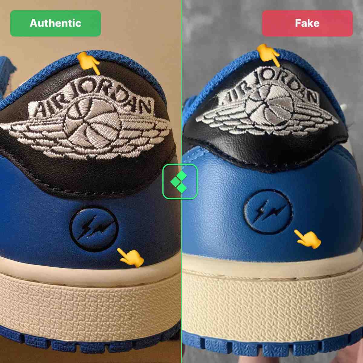Travis Scott X Fragment Air Jordan 1 Low Fake Vs Real Guide How To Spot Fakes In 21 Legit Check By Ch