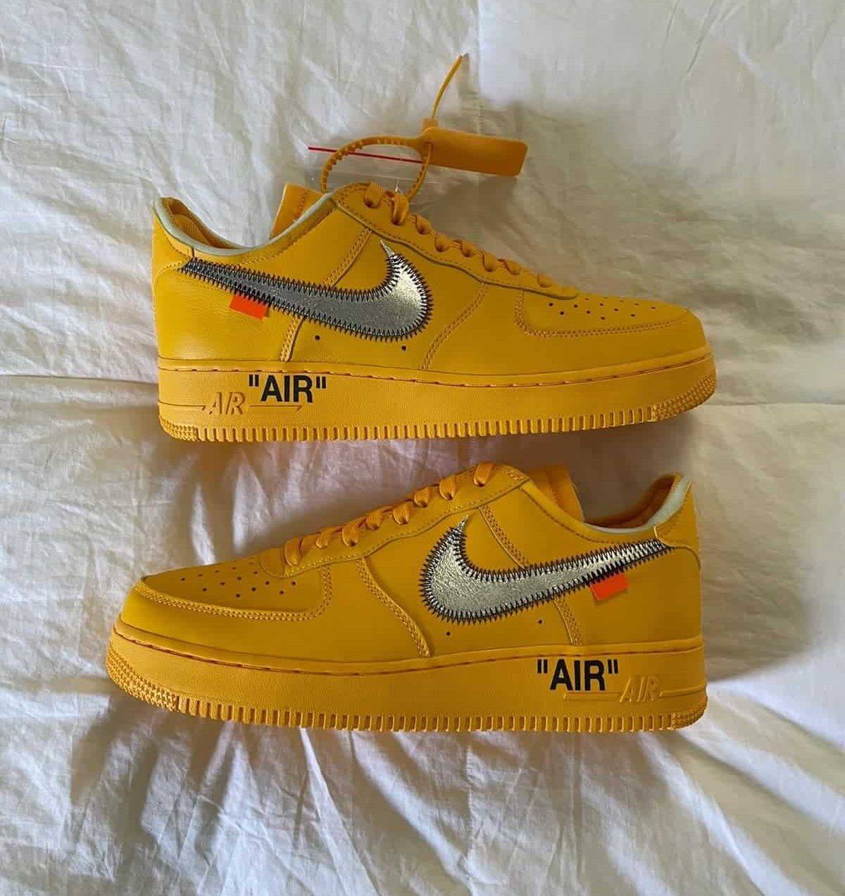 Nike Air Force 1 Low OFF-WHITE University Gold Metallic Silver for Sale, Authenticity Guaranteed