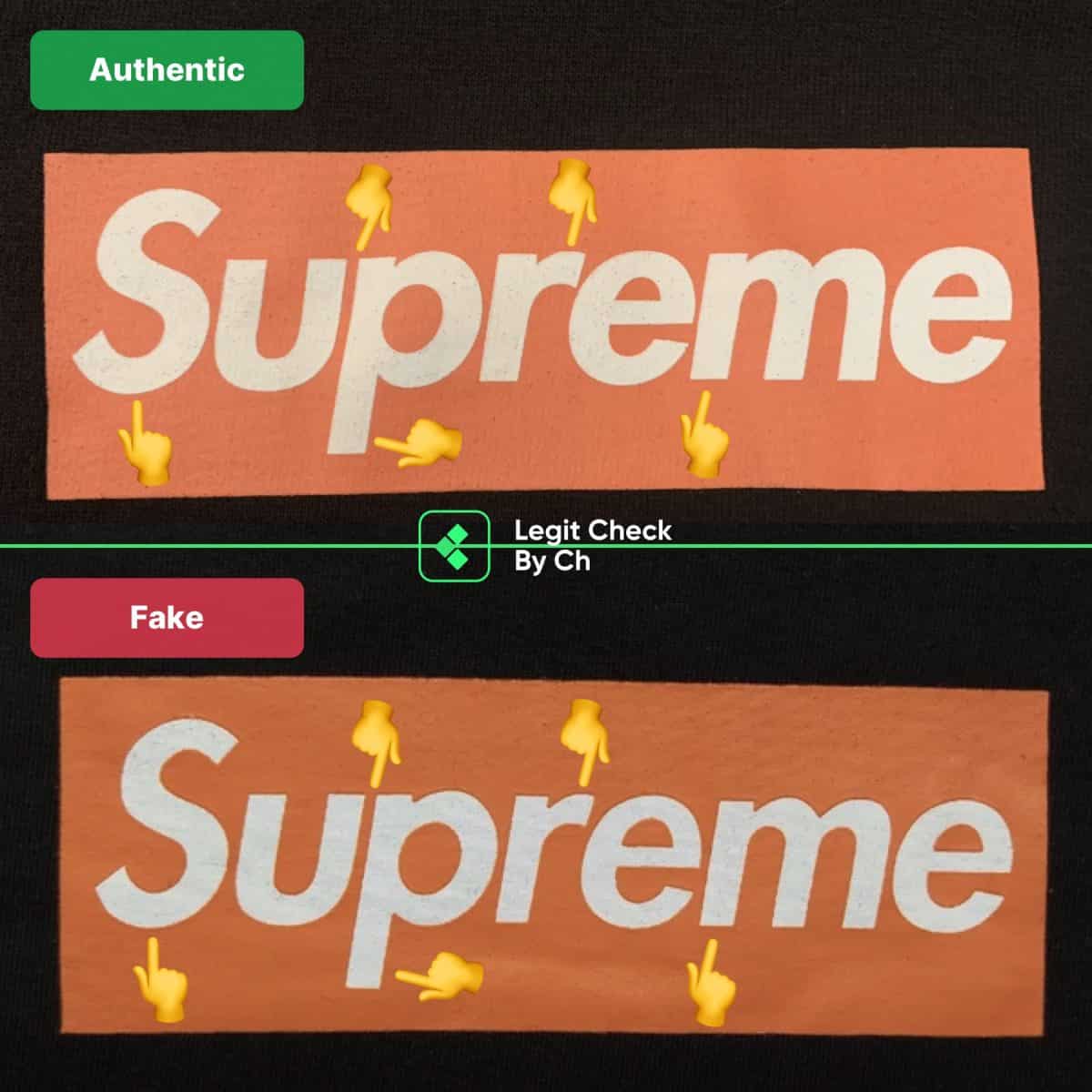 authentic vs fake supreme san fransisco