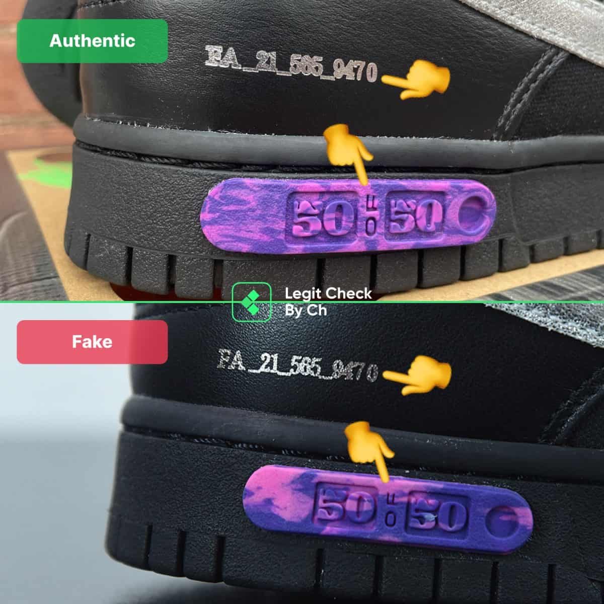 off-white dunk the 50 real vs fake