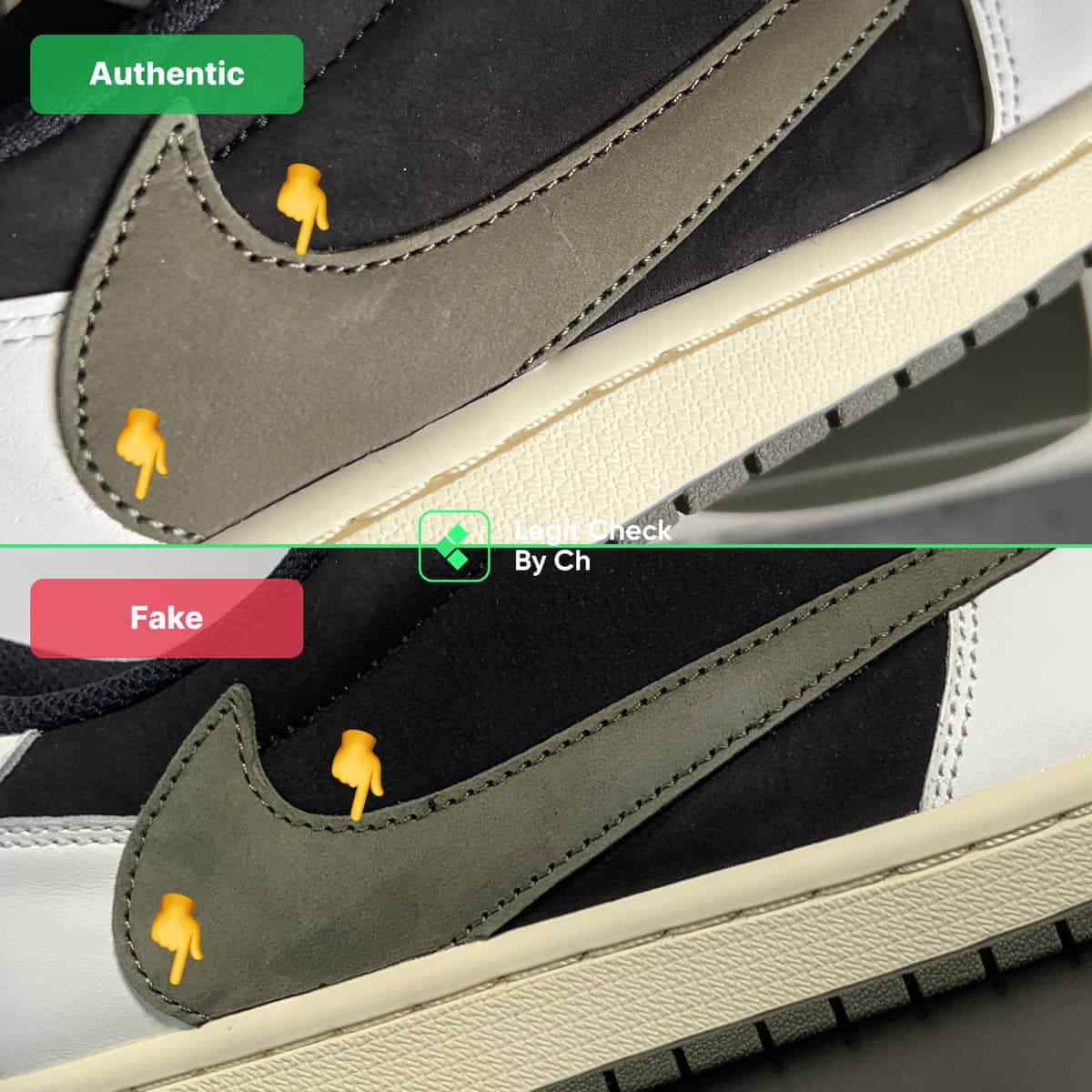 ✓REAL VS FAKE❌ The Jordan 1 Low Travis Scott Olive is one of the