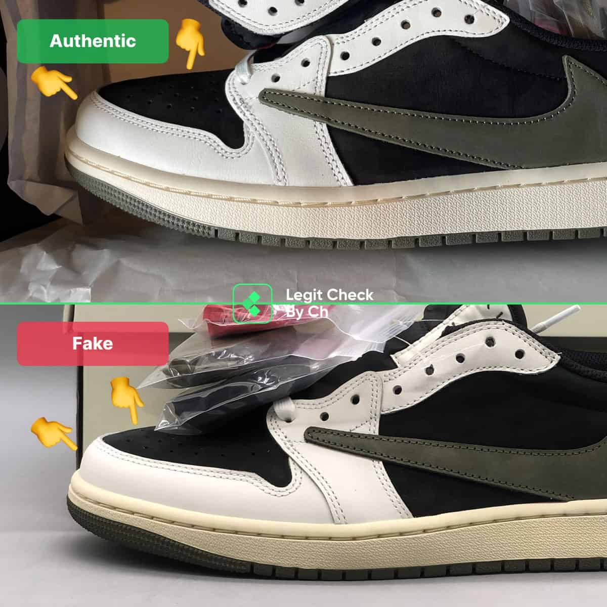 ✓REAL VS FAKE❌ The Jordan 1 Low Travis Scott Olive is one of the