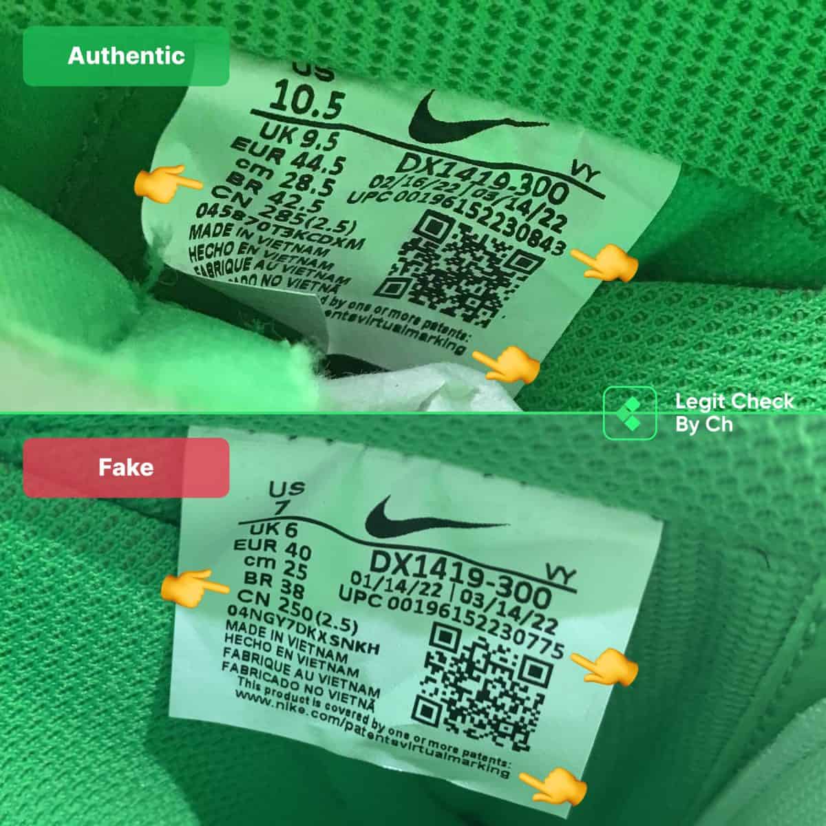 Off-White Air Force 1 Brooklyn Size Tag