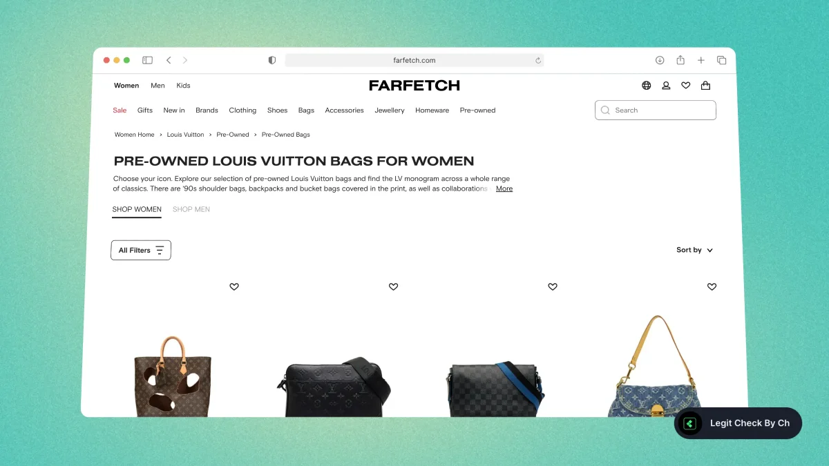 Browsing Louis Vuitton Bags On Farfetch