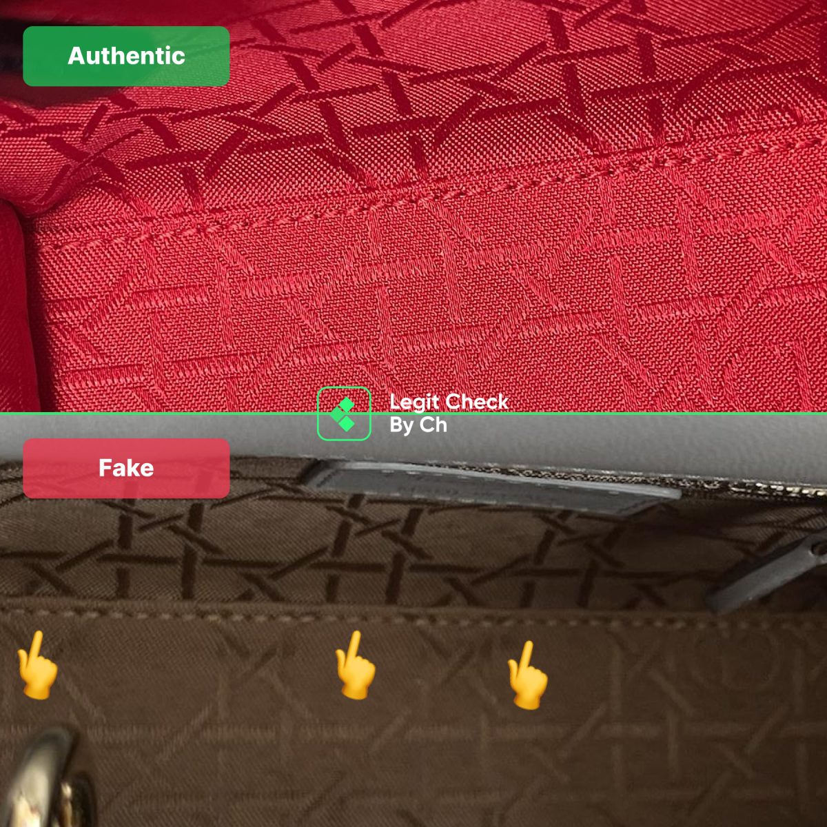Dior bag - Real vs fake Interior Lining