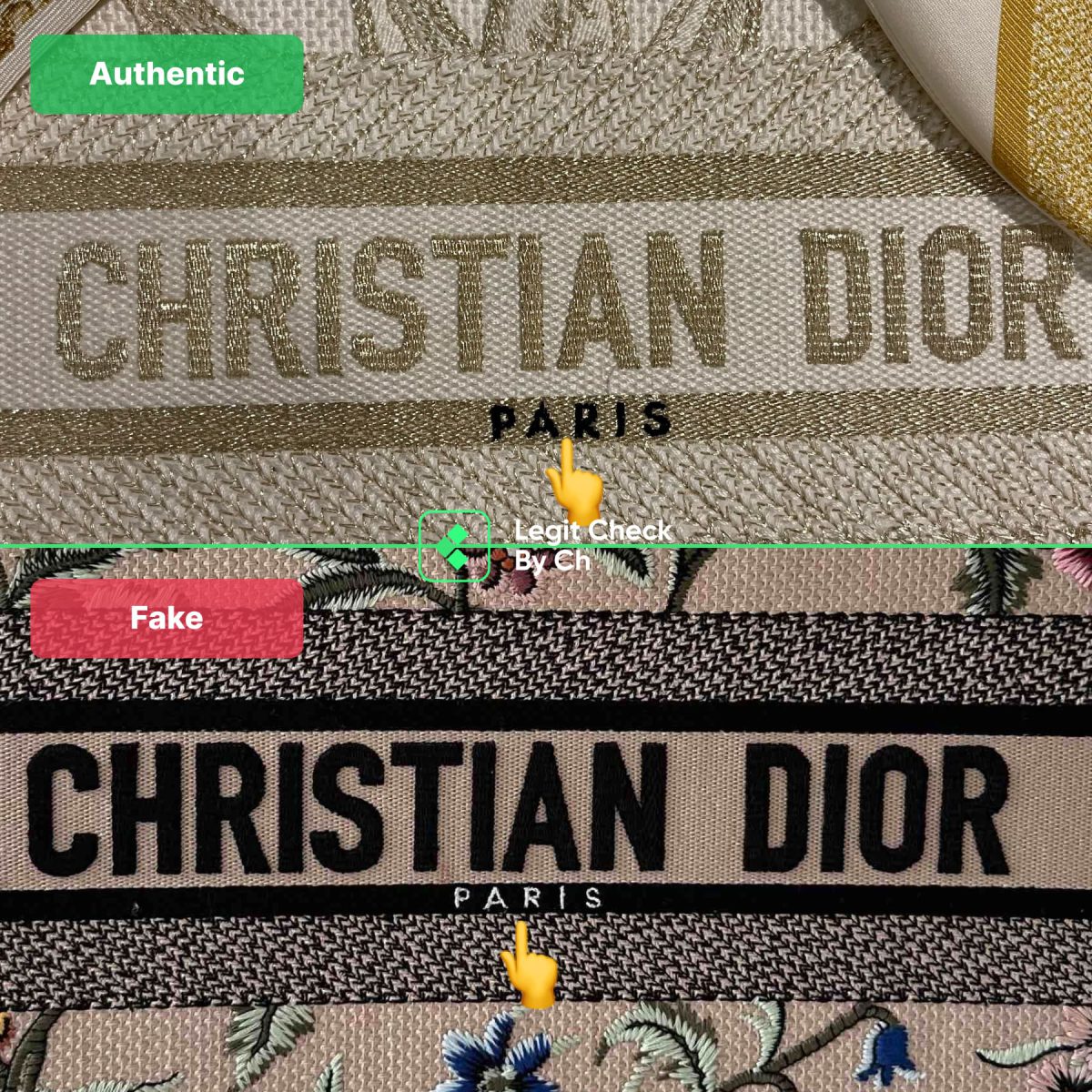 Dior bag - Real vs fake Logo